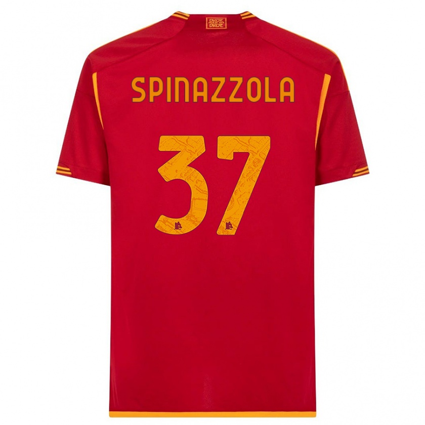 Kandiny Niño Camiseta Leonardo Spinazzola #37 Rojo 1ª Equipación 2023/24 La Camisa