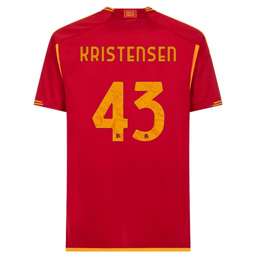 Kandiny Kinder Rasmus Kristensen #43 Rot Heimtrikot Trikot 2023/24 T-Shirt Österreich