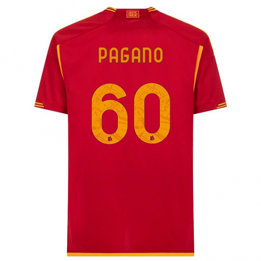 Kandiny Kinderen Riccardo Pagano #60 Rood Thuisshirt Thuistenue 2023/24 T-Shirt België