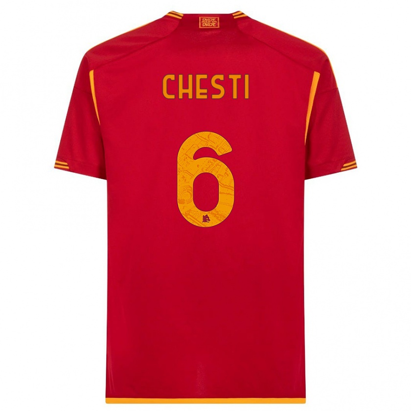 Kandiny Kinder Francesco Chesti #6 Rot Heimtrikot Trikot 2023/24 T-Shirt Österreich