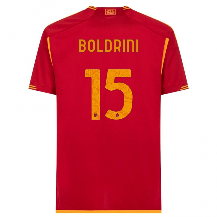 Kandiny Niño Camiseta Mattia Boldrini #15 Rojo 1ª Equipación 2023/24 La Camisa