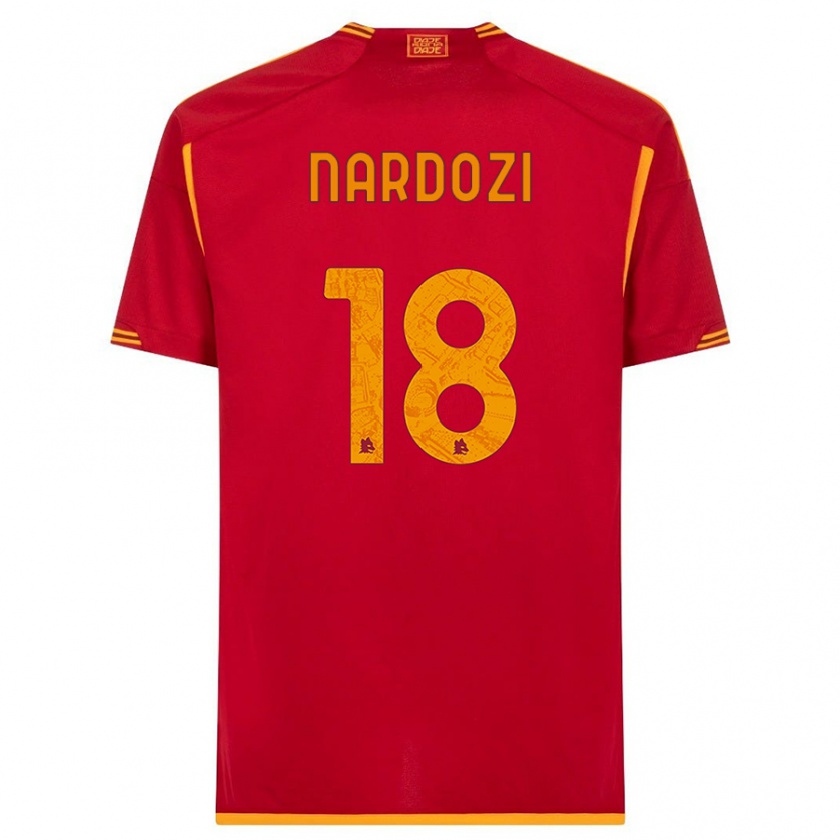 Kandiny Bambino Maglia Manuel Nardozi #18 Rosso Kit Gara Home 2023/24 Maglietta