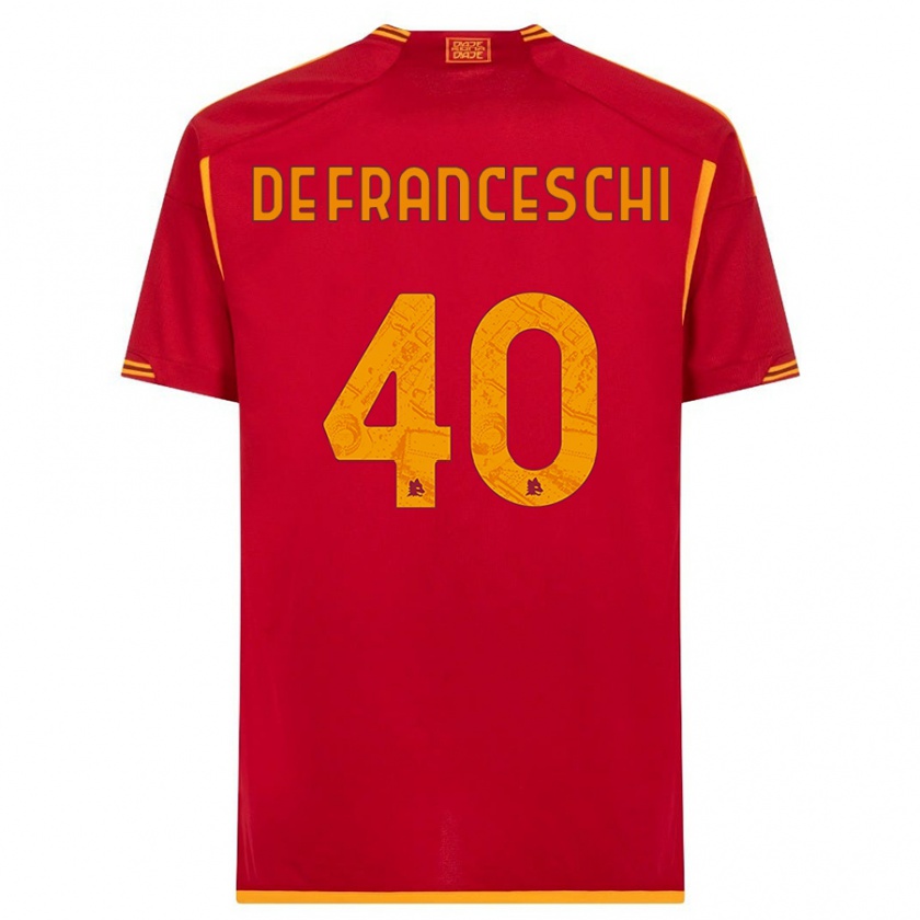 Kandiny Kinderen Leonardo De Franceschi #40 Rood Thuisshirt Thuistenue 2023/24 T-Shirt België