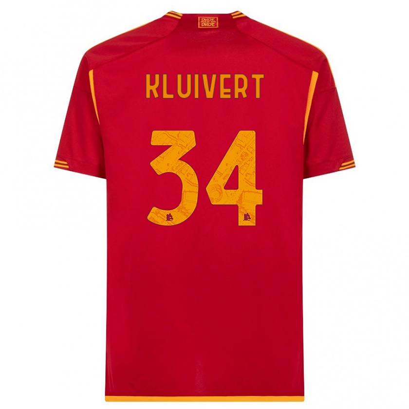 Kandiny Kinder Justin Kluivert #34 Rot Heimtrikot Trikot 2023/24 T-Shirt Österreich