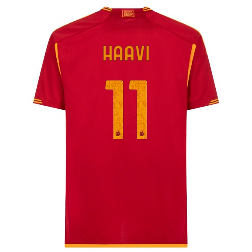 Kandiny Bambino Maglia Emilie Haavi #11 Rosso Kit Gara Home 2023/24 Maglietta