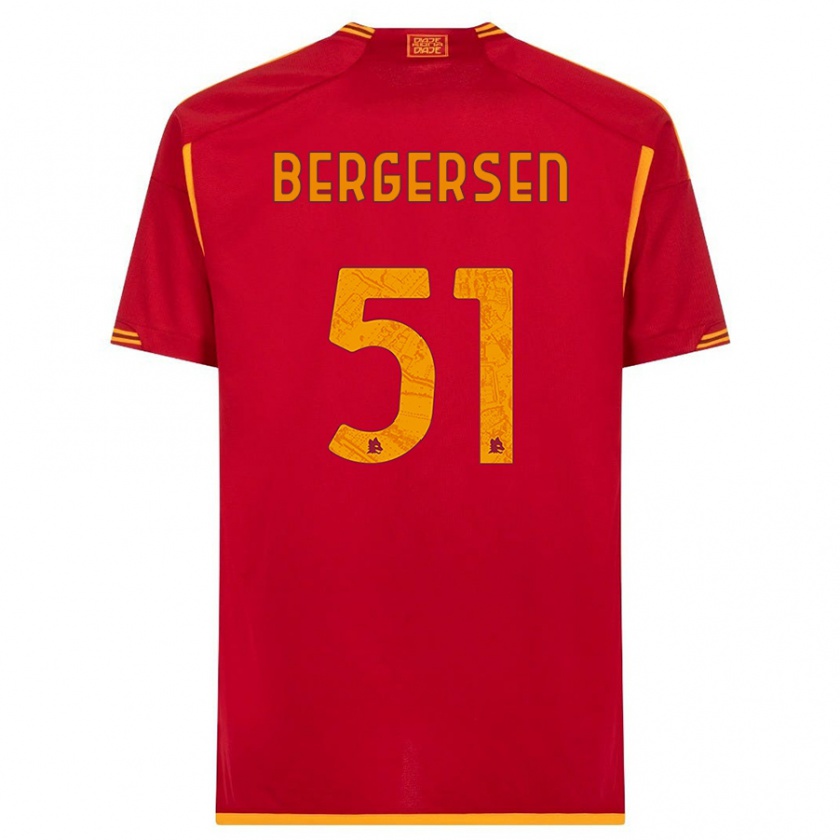 Kandiny Niño Camiseta Mina Bergersen #51 Rojo 1ª Equipación 2023/24 La Camisa