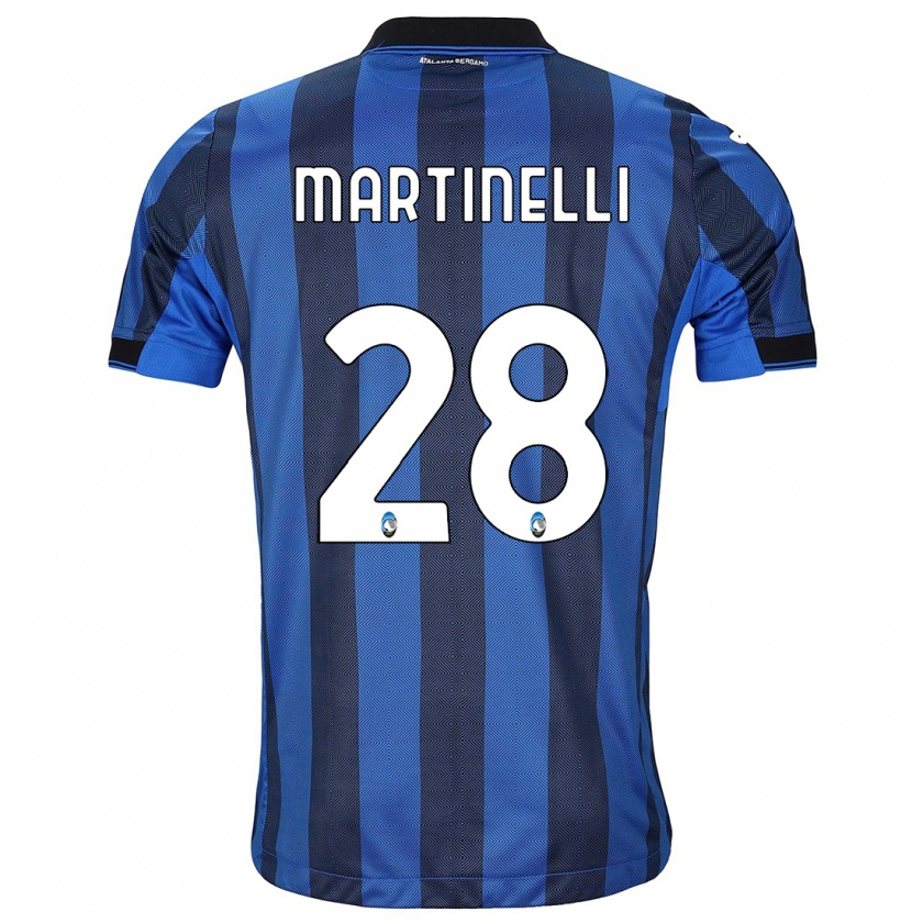 Kandiny Kinder Gabriel Martinelli #28 Schwarz Blau Heimtrikot Trikot 2023/24 T-Shirt Österreich