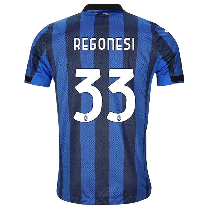 Kandiny Bambino Maglia Iacopo Regonesi #33 Nero Blu Kit Gara Home 2023/24 Maglietta