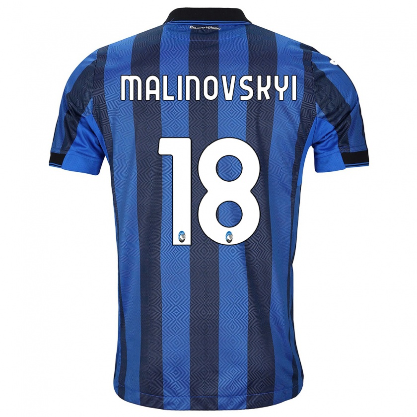 Kandiny Bambino Maglia Ruslan Malinovskyi #18 Nero Blu Kit Gara Home 2023/24 Maglietta