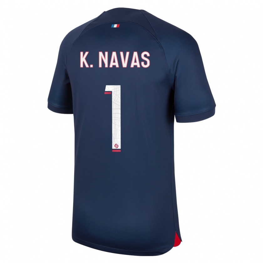 Kandiny Kinderen Keylor Navas #1 Blauw Rood Thuisshirt Thuistenue 2023/24 T-Shirt België