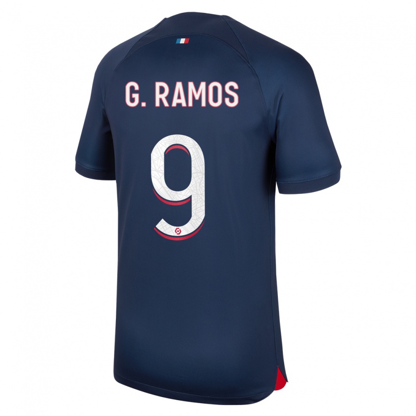 Kandiny Niño Camiseta Gonçalo Ramos #9 Azul Rojo 1ª Equipación 2023/24 La Camisa México