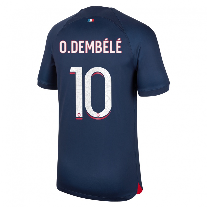 Kandiny Bambino Maglia Ousmane Dembélé #10 Blu Rosso Kit Gara Home 2023/24 Maglietta