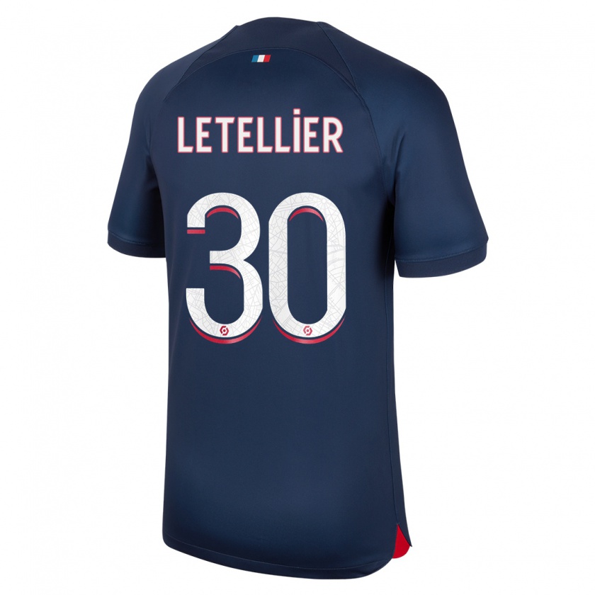 Kandiny Niño Camiseta Alexandre Letellier #30 Azul Rojo 1ª Equipación 2023/24 La Camisa México