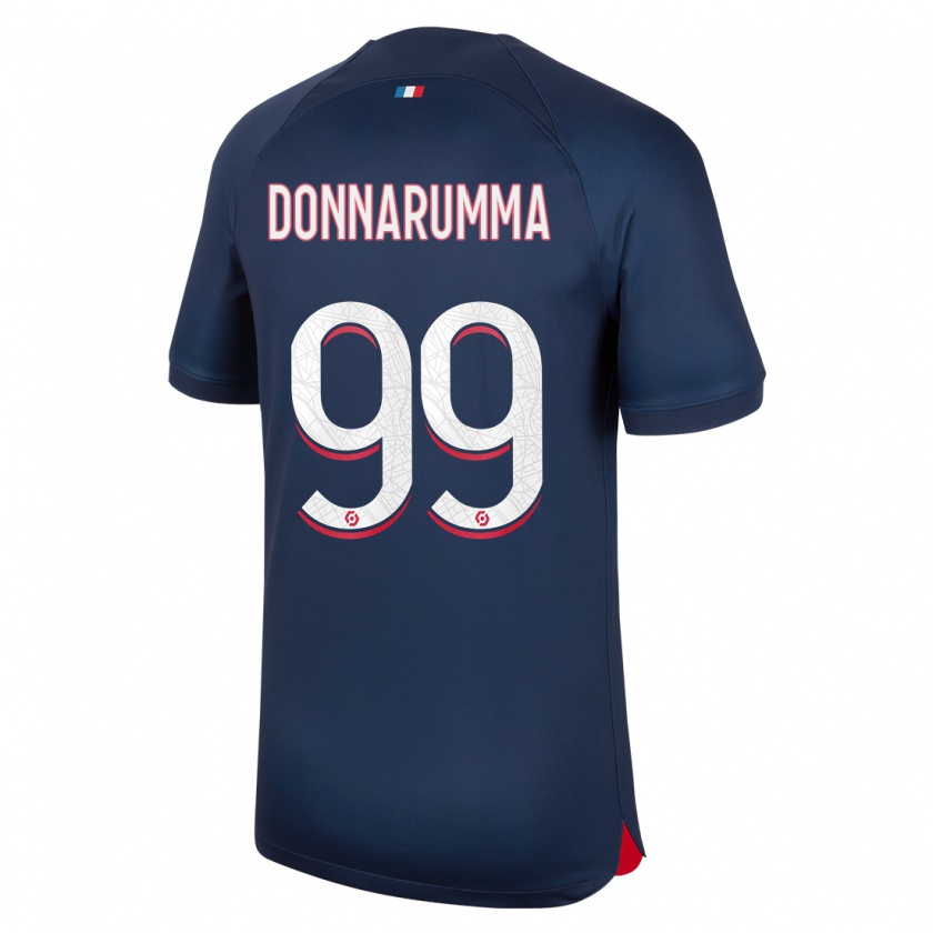 Kandiny Kinderen Gianluigi Donnarumma #99 Blauw Rood Thuisshirt Thuistenue 2023/24 T-Shirt België