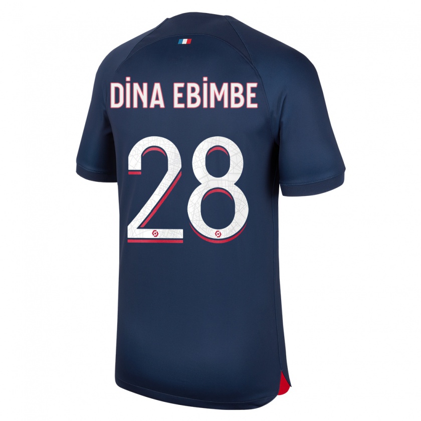 Kandiny Niño Camiseta Eric Junior Dina Ebimbe #28 Azul Rojo 1ª Equipación 2023/24 La Camisa México