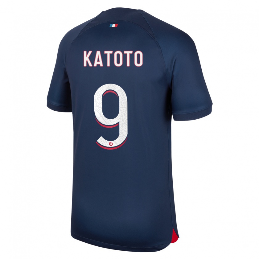 Kandiny Bambino Maglia Marie-Antoinette Katoto #9 Blu Rosso Kit Gara Home 2023/24 Maglietta