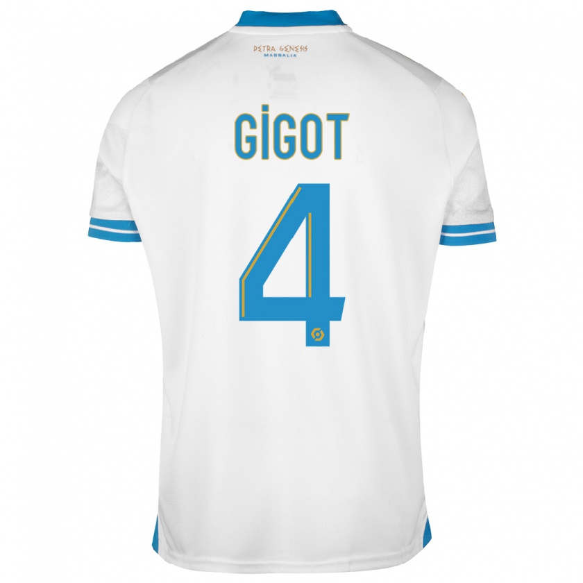 Kandiny Bambino Maglia Samuel Gigot #4 Bianco Kit Gara Home 2023/24 Maglietta