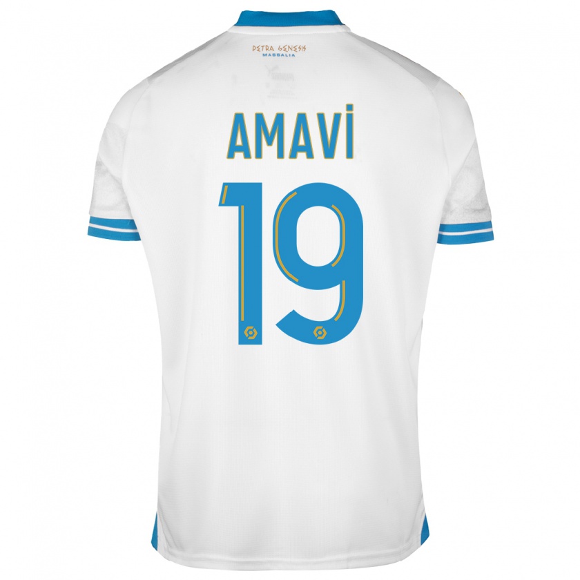 Kandiny Kinderen Jordan Amavi #19 Wit Thuisshirt Thuistenue 2023/24 T-Shirt België