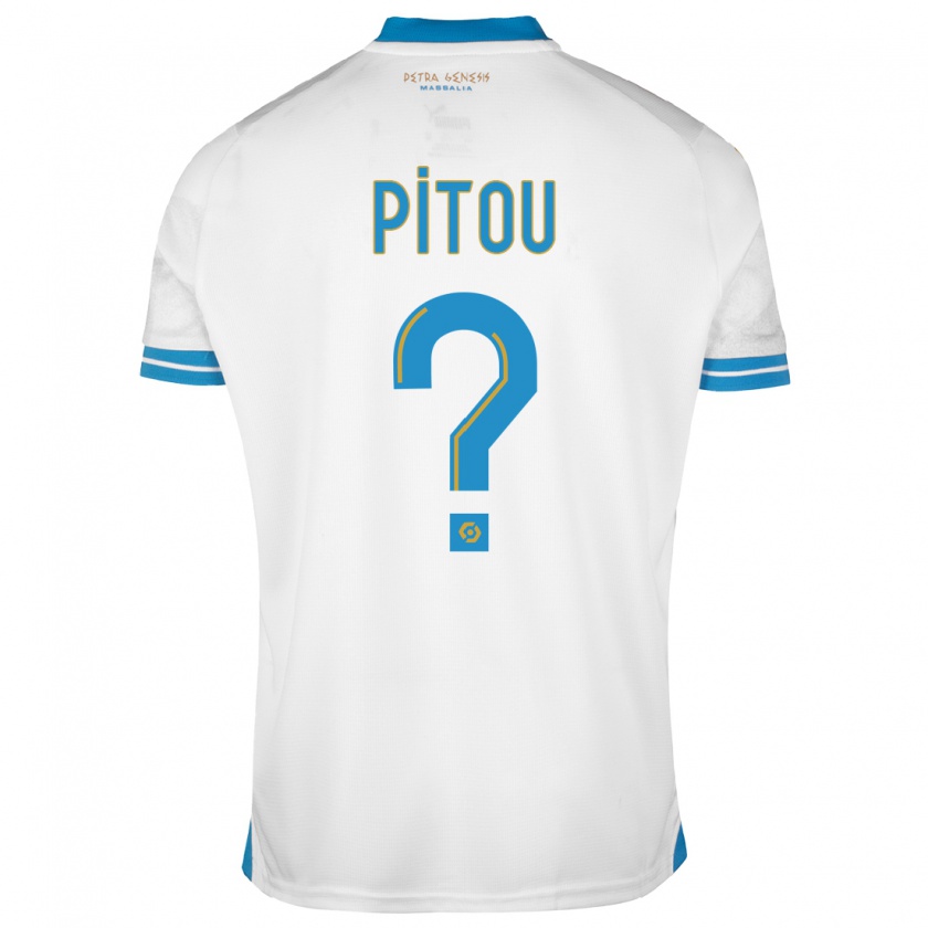 Kandiny Bambino Maglia Jonathan Pitou #0 Bianco Kit Gara Home 2023/24 Maglietta