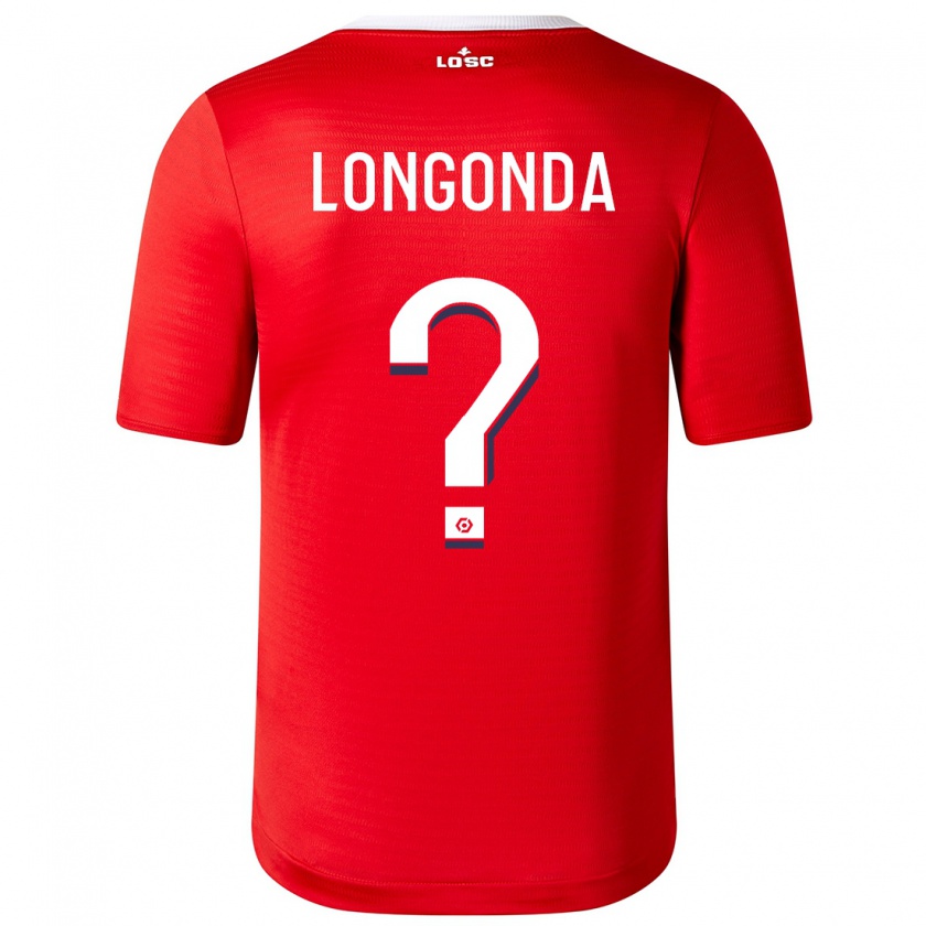 Kandiny Kinderen Jean-Pierre Longonda #0 Rood Thuisshirt Thuistenue 2023/24 T-Shirt België