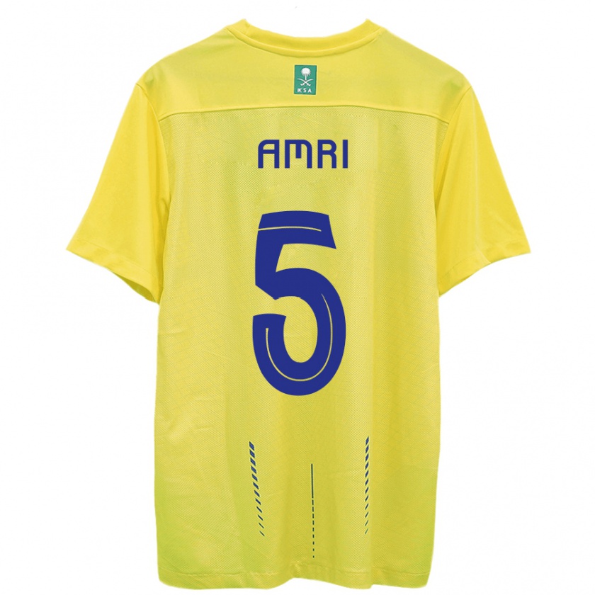 Kandiny Niño Camiseta Abdulelah Al-Amri #5 Amarillo 1ª Equipación 2023/24 La Camisa