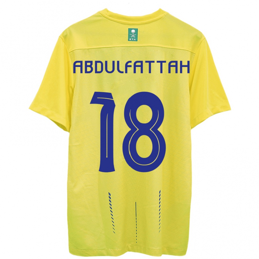 Kandiny Bambino Maglia Abdulfattah Adam #18 Giallo Kit Gara Home 2023/24 Maglietta