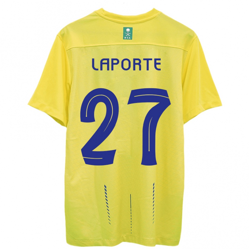 Kandiny Kinder Aymeric Laporte #27 Gelb Heimtrikot Trikot 2023/24 T-Shirt Österreich