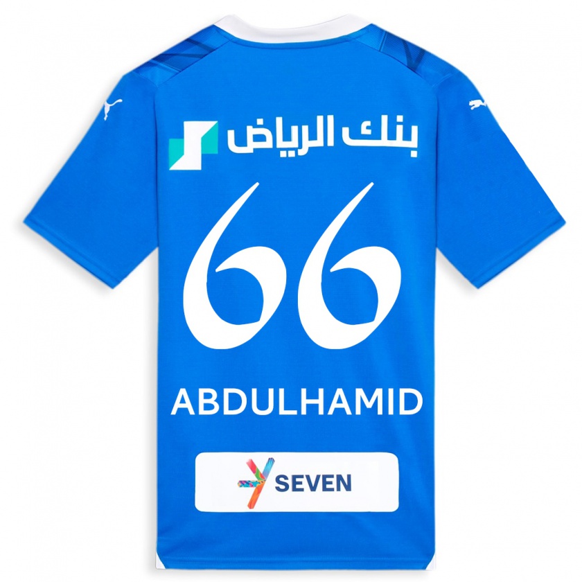 Kandiny Bambino Maglia Saud Abdulhamid #66 Blu Kit Gara Home 2023/24 Maglietta