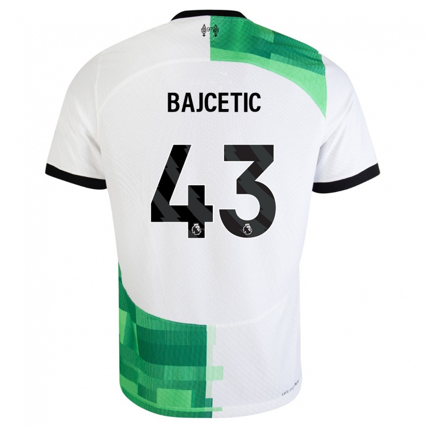 Kandiny Bambino Maglia Stefan Bajcetic #43 Bianco Verde Kit Gara Away 2023/24 Maglietta