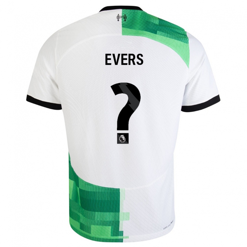 Kandiny Bambino Maglia Harry Evers #0 Bianco Verde Kit Gara Away 2023/24 Maglietta