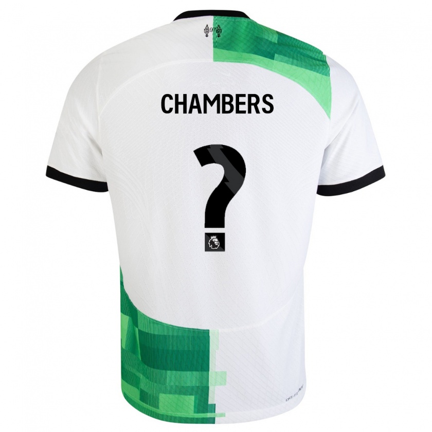 Kandiny Bambino Maglia Luke Chambers #0 Bianco Verde Kit Gara Away 2023/24 Maglietta