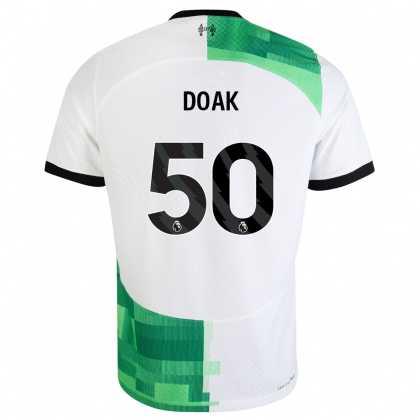 Kandiny Bambino Maglia Ben Doak #50 Bianco Verde Kit Gara Away 2023/24 Maglietta