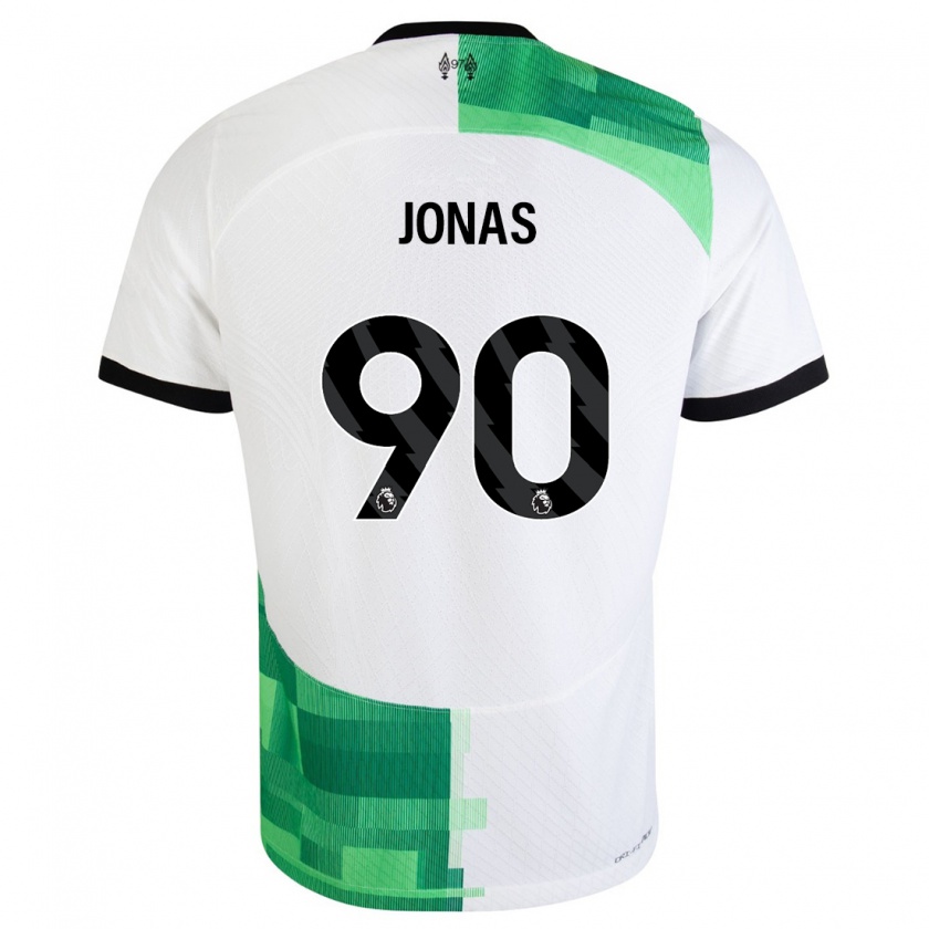 Kandiny Kinderen Lee Jonas #90 Wit Groen Uitshirt Uittenue 2023/24 T-Shirt België