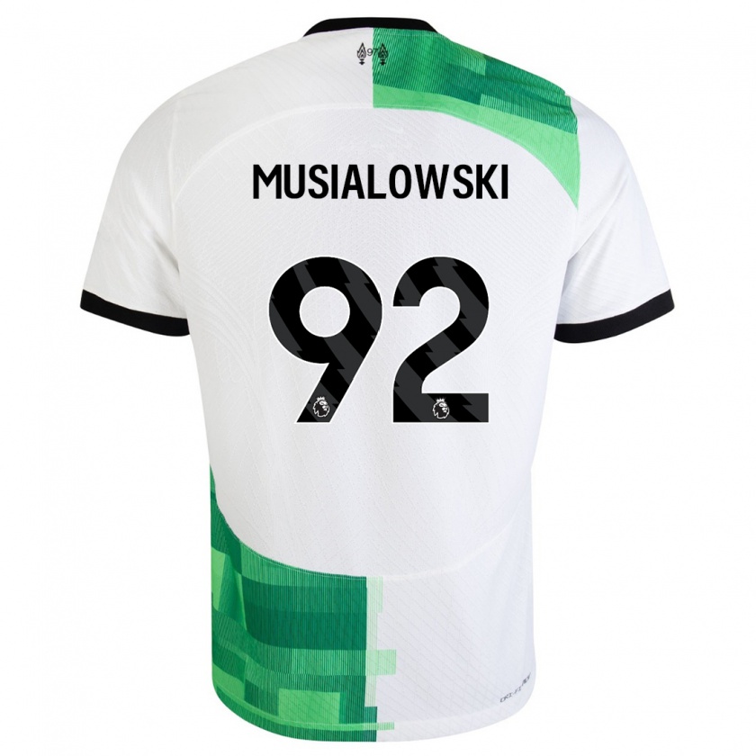 Kandiny Dzieci Mateusz Musialowski #92 Biały Zielony Wyjazdowa Koszulka 2023/24 Koszulki Klubowe