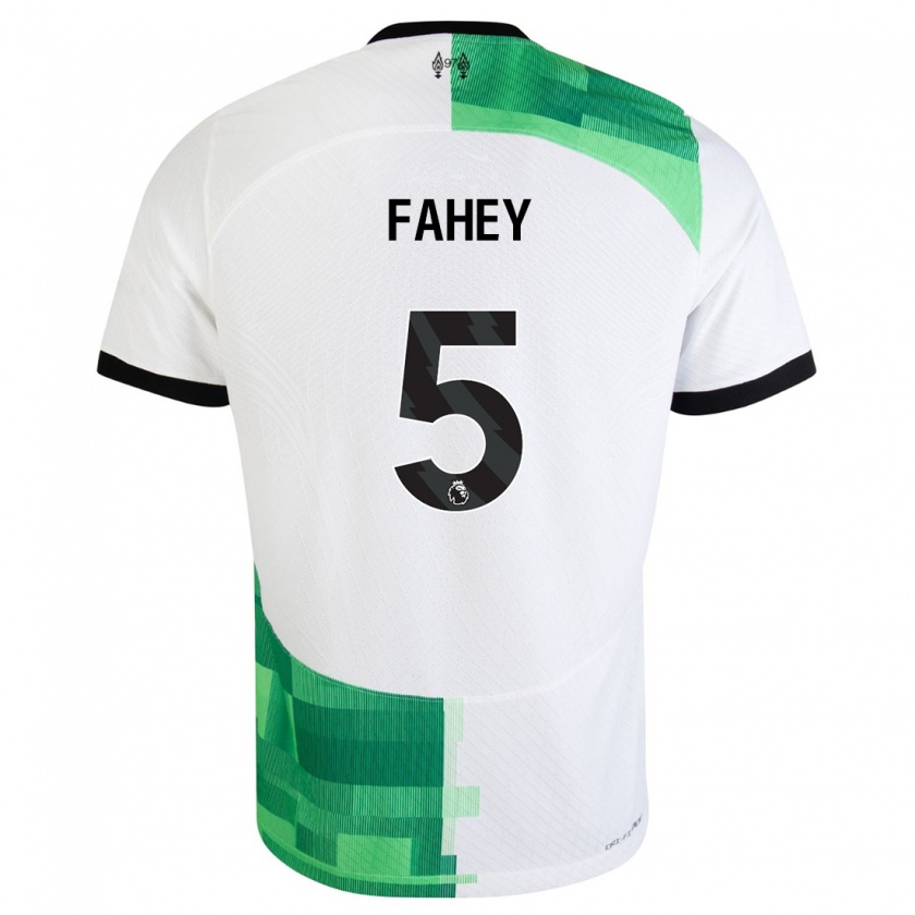 Kandiny Bambino Maglia Niamh Fahey #5 Bianco Verde Kit Gara Away 2023/24 Maglietta