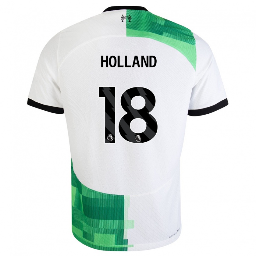 Kandiny Bambino Maglia Ceri Holland #18 Bianco Verde Kit Gara Away 2023/24 Maglietta