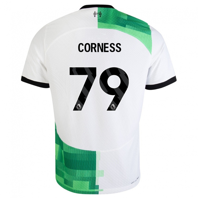 Kandiny Bambino Maglia Dominic Corness #79 Bianco Verde Kit Gara Away 2023/24 Maglietta