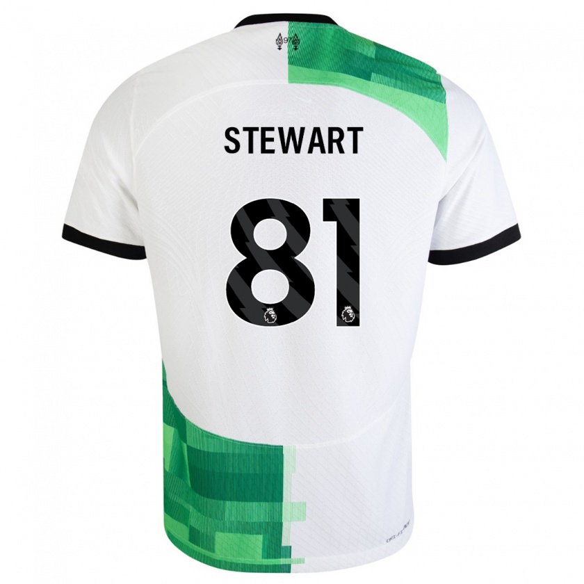 Kandiny Bambino Maglia Layton Stewart #81 Bianco Verde Kit Gara Away 2023/24 Maglietta