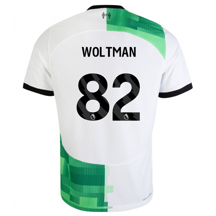 Kandiny Bambino Maglia Max Woltman #82 Bianco Verde Kit Gara Away 2023/24 Maglietta