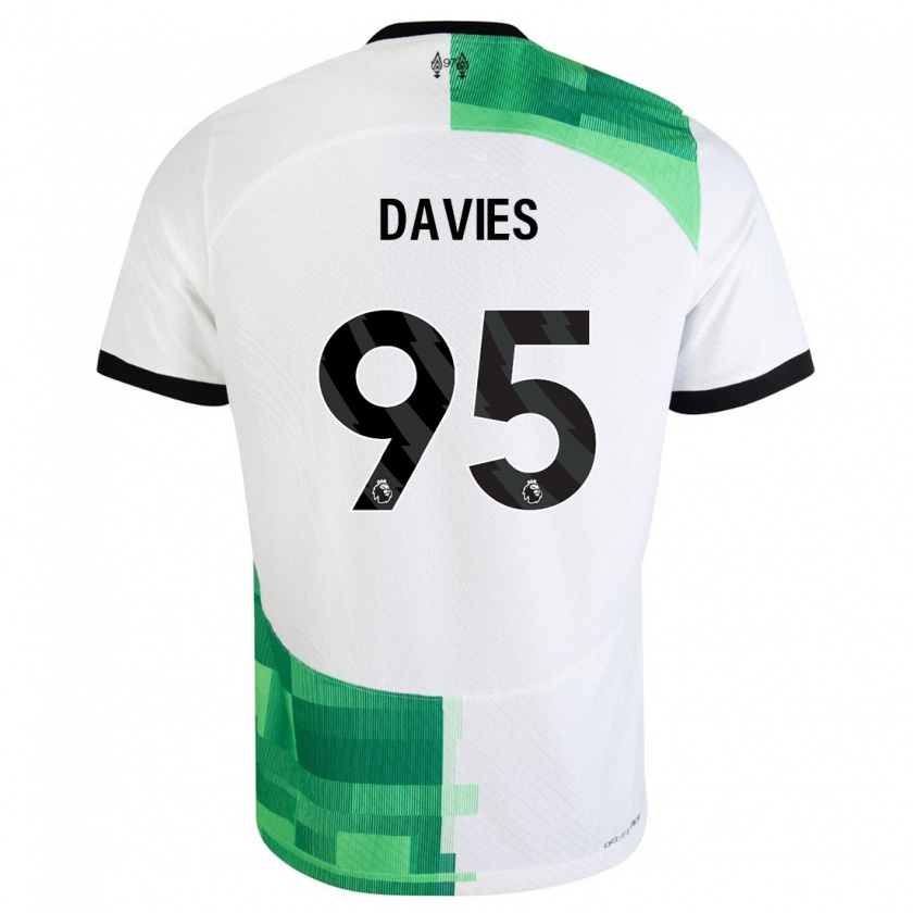 Kandiny Kinderen Harvey Davies #95 Wit Groen Uitshirt Uittenue 2023/24 T-Shirt België