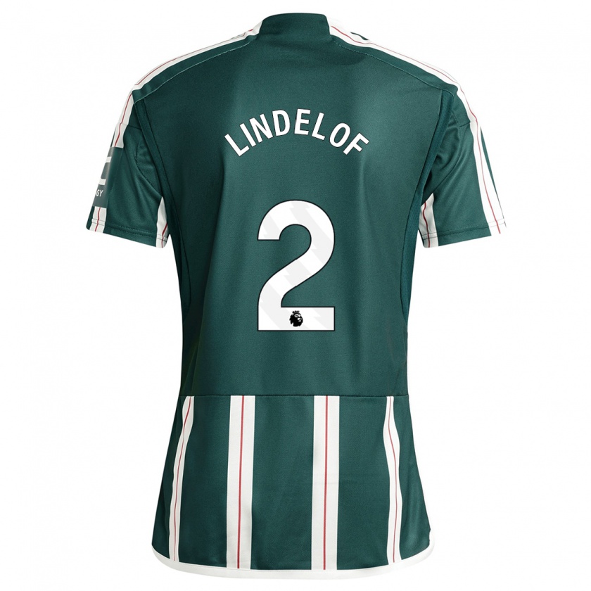 Kandiny Kinderen Victor Lindelöf #2 Donkergroen Uitshirt Uittenue 2023/24 T-Shirt België