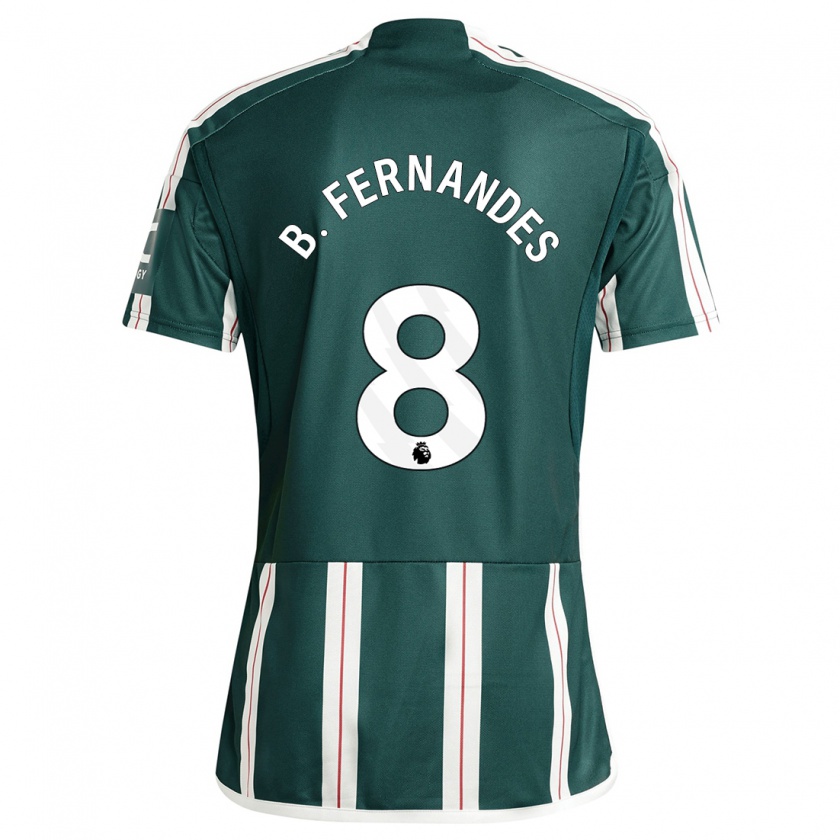 Kandiny Bambino Maglia Bruno Fernandes #8 Verde Scuro Kit Gara Away 2023/24 Maglietta