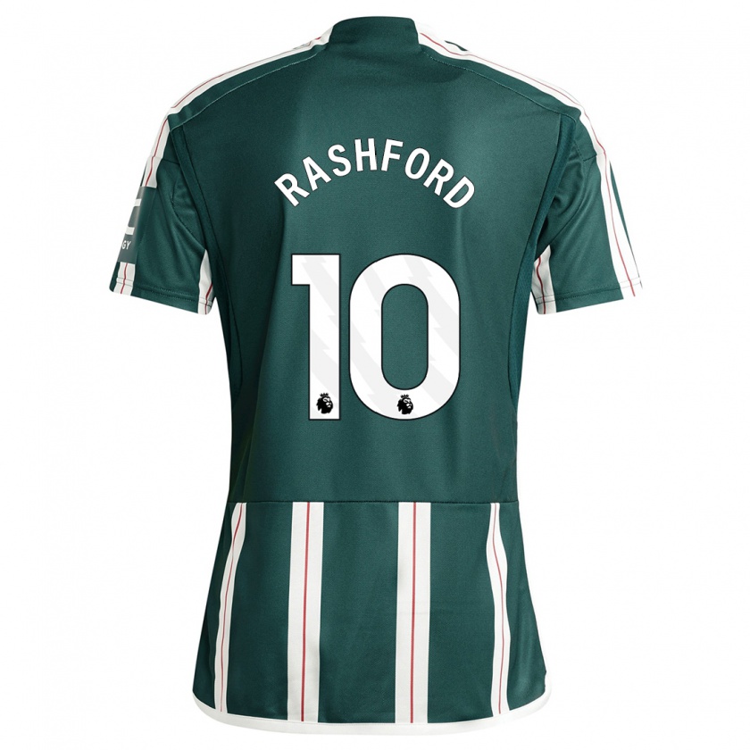 Kandiny Niño Camiseta Marcus Rashford #10 Verde Oscuro 2ª Equipación 2023/24 La Camisa