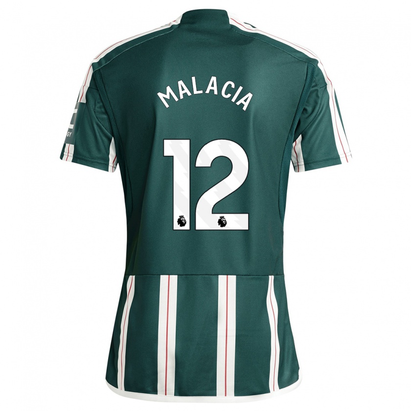 Kandiny Bambino Maglia Tyrell Malacia #12 Verde Scuro Kit Gara Away 2023/24 Maglietta