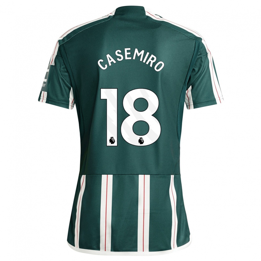 Kandiny Bambino Maglia Casemiro #18 Verde Scuro Kit Gara Away 2023/24 Maglietta