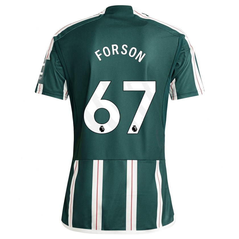 Kandiny Bambino Maglia Omari Forson #67 Verde Scuro Kit Gara Away 2023/24 Maglietta