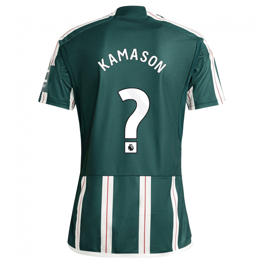 Kandiny Niño Camiseta Jaydan Kamason #0 Verde Oscuro 2ª Equipación 2023/24 La Camisa