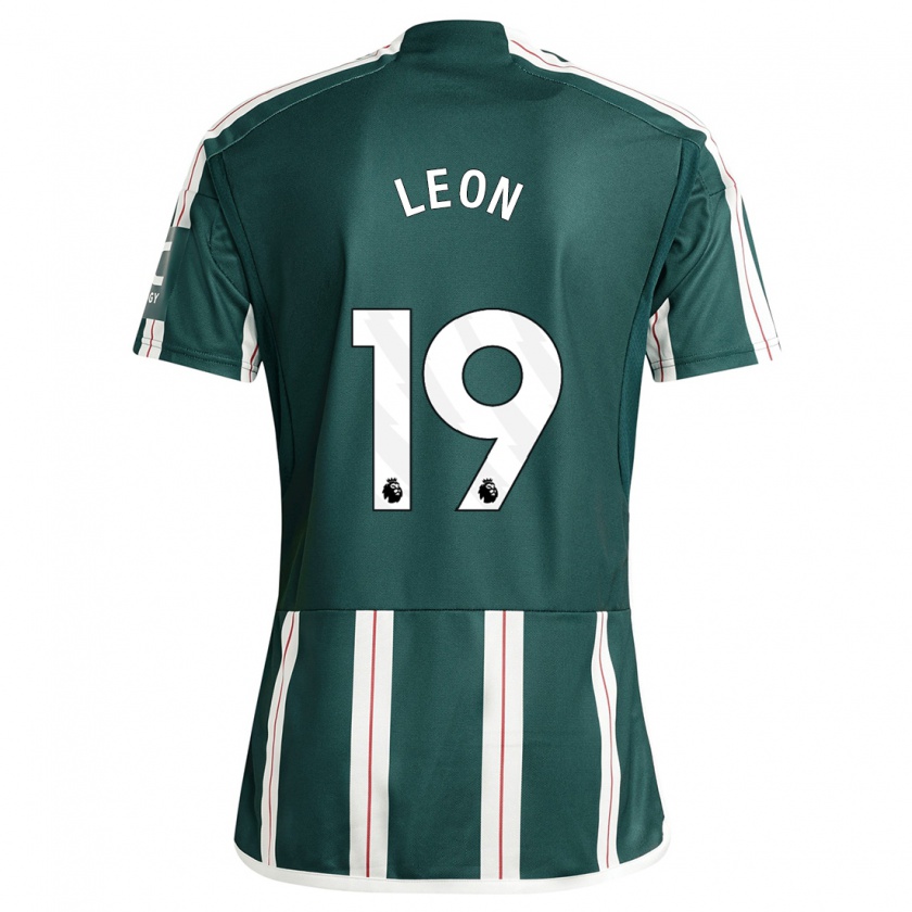 Kandiny Niño Camiseta Adriana Leon #19 Verde Oscuro 2ª Equipación 2023/24 La Camisa