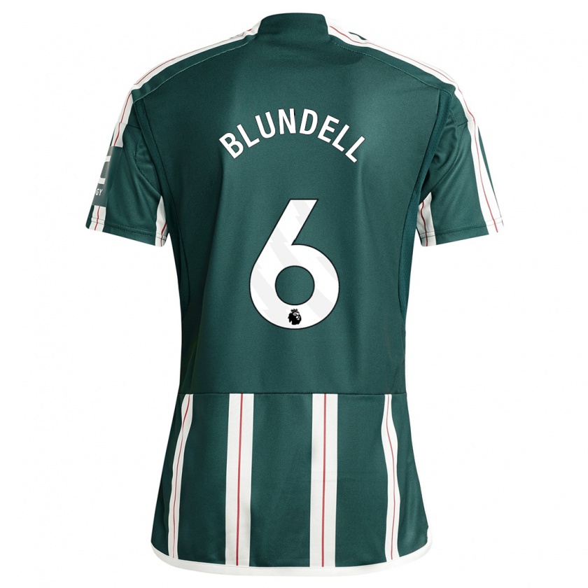 Kandiny Niño Camiseta Hannah Blundell #6 Verde Oscuro 2ª Equipación 2023/24 La Camisa