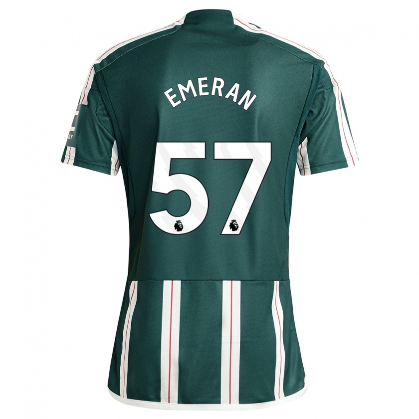 Kandiny Niño Camiseta Noam Emeran #57 Verde Oscuro 2ª Equipación 2023/24 La Camisa